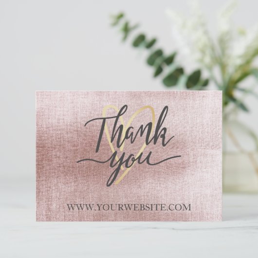 Roos Gold Business - Hartelijk dank Bedankkaart (Staand voorkant)
