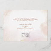 Roos Gold Business Logo Hartelijk dank Pakket invo Folie Uitnodiging (Achterkant)