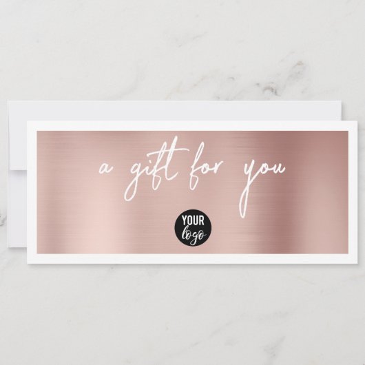 Roos Gold Business Logo QR-code Cadeaubon (Achterkant)