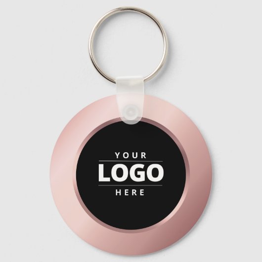 Roos Gold Business Logo QR Code Medewerker Sleutel Sleutelhanger (Voorkant)