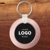 Roos Gold Business Logo QR Code Medewerker Sleutel Sleutelhanger (Voorkant)