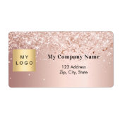 Roos Gold Business logo Retouradres Verzending Etiket (Voorkant)