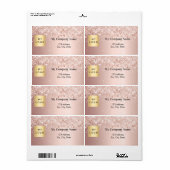Roos Gold Business logo Retouradres Verzending Etiket (Full Sheet)