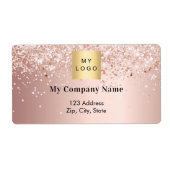 Roos Gold Business logo Retouradres Verzending Etiket (Voorkant)