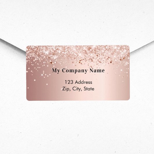 Roos Gold Business Return-adres Etiket