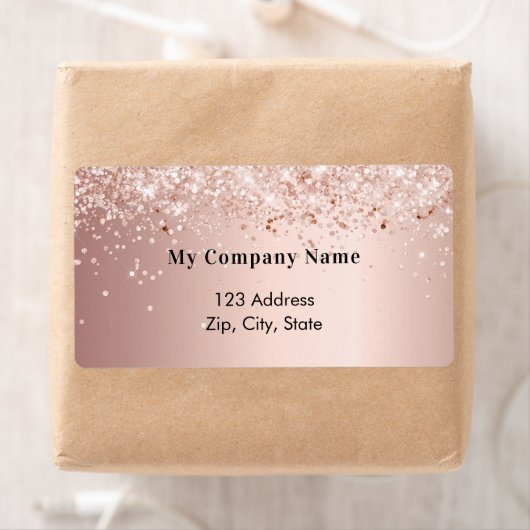 Roos Gold Business Return-adres Etiket (Insitu)