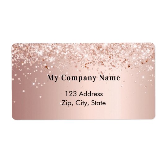 Roos Gold Business Return-adres Etiket (Voorkant)