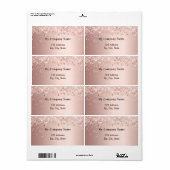 Roos Gold Business Return-adres Etiket (Full Sheet)