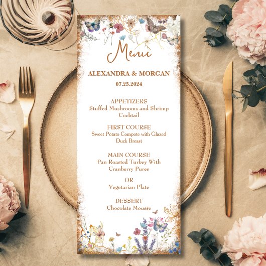 Roos Gold Butterfly Garden Flat Menu
