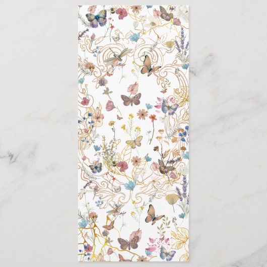 Roos Gold Butterfly Garden Flat Menu (Achterkant)