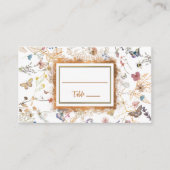 Roos Gold Butterfly Garden Flat Place Card Plaatskaartje (Voorkant)