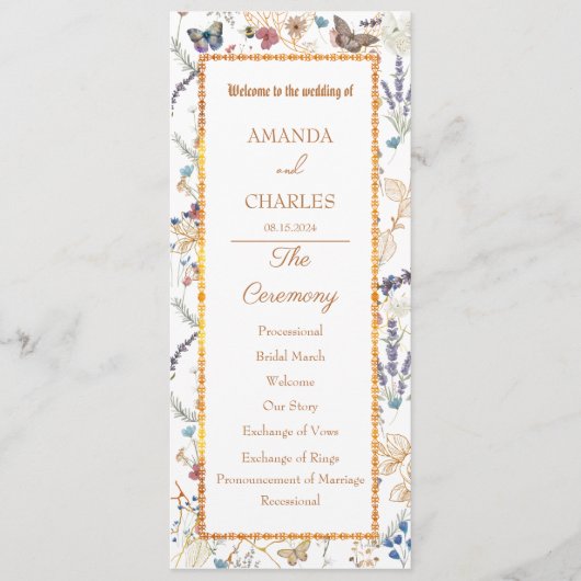 Roos Gold Butterfly Garden Flat Programma Programmakaart (Voorkant)