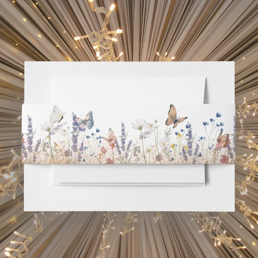 Roos Gold Butterfly Garden Invitation Belly Band Uitnodigingen Wikkel