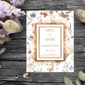 Roos Gold Butterfly Garden Save The Date Briefkaar Briefkaart