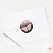 Roos Gold Butterfly Glitter Ronde Sticker (Envelop)