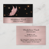 *~* Roos Gold Butterfly Mystical Magical Stars Visitekaartje (Voorkant / Achterkant)