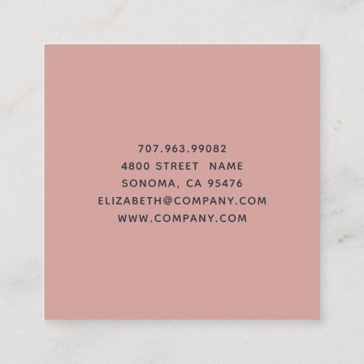 Roos Gold Cake Bakery Baker Pastry Chef Vierkante Visitekaartje (Achterkant)