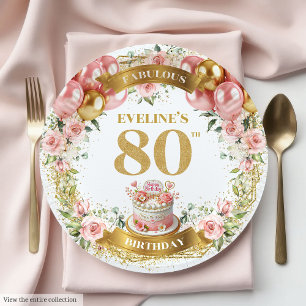 Roos Gold Cake Papier Borden Papieren Bordje