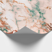 Roos Gold Cali Deep Green Marble Stone Copper Wood Cadeaupapier (Hoek)