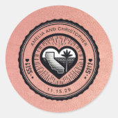 Roos Gold California Passport Ronde Sticker (Voorkant)