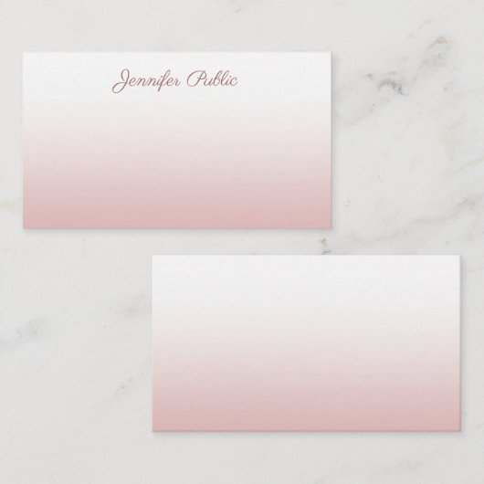 Roos Gold Calligraded Script Elegant Sjabloon (Voorkant / Achterkant)