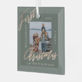 Roos Gold Calligrafen - Nieuwe startfoto Glas Ornament (Voorkant links)