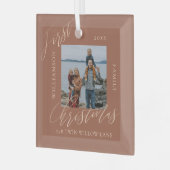 Roos Gold Calligrafen - Nieuwe startfoto Glas Ornament (Voorkant links)