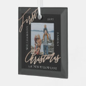 Roos Gold Calligrafen - Nieuwe startfoto Glas Ornament (Voorkant links)