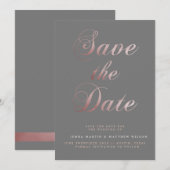 Roos Gold Calligrafie ⎥ de Kaart Datum opslaan (Voorkant / Achterkant)