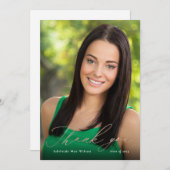 Roos Gold Calligrafie Foto Afstuderen Hartelijk da Bedankkaart (Voorkant / Achterkant)