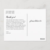 Roos Gold Calligrafie Foto Afstuderen Hartelijk da Briefkaart (Achterkant)