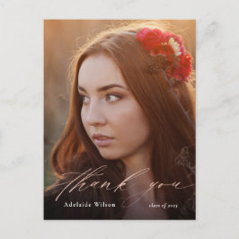 Roos Gold Calligrafie Foto Afstuderen Hartelijk da Briefkaart