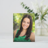 Roos Gold Calligrafie Foto Afstuderen Hartelijk da Briefkaart (Staand voorkant)