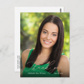 Roos Gold Calligrafie Foto Afstuderen Hartelijk da Briefkaart (Voorkant / Achterkant)