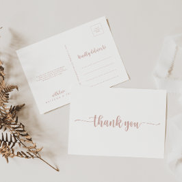 Roos Gold Calligrafie Hartelijk dank Briefkaart