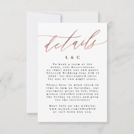 Roos Gold Calligrafie Moderne bruiloft behuizing RSVP Kaartje