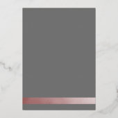 Roos Gold Calligrafie sparen de datum Folie Uitnodiging (Achterkant)