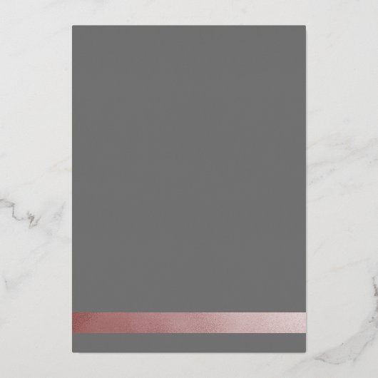 Roos Gold Calligrafie sparen de datum Folie Uitnodiging (Achterkant)