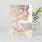 Roos Gold Calligrafie | Twee fotograafpartijen Kaart (Staand voorkant)