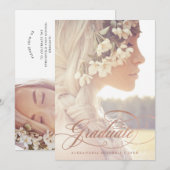 Roos Gold Calligrafie | Twee fotograafpartijen Kaart (Voorkant / Achterkant)