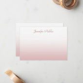 Roos Gold Calligraphed Script Name Chic-Sjabloon Notitiekaartje (Voorkant / Achterkant in situ)