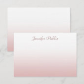 Roos Gold Calligraphed Script Name Chic-Sjabloon Notitiekaartje (Voorkant / Achterkant)