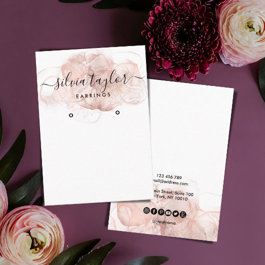 Roos Gold Calligraphy art Earning Display Card Visitekaartje