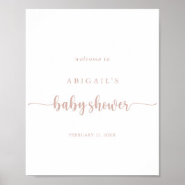 Roos Gold Calligraphy Baby shower Welkom Poster
