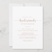 Roos Gold Calligraphy Bridesmaids Luncheon Shower Kaart (Voorkant)