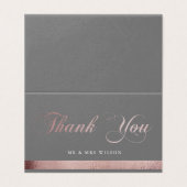 Roos Gold Calligraphy | Dubbele bedankkaarten Kaart (Buitenkant ongevouwen)