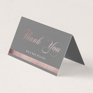Roos Gold Calligraphy   Dubbele bedankkaarten Kaart