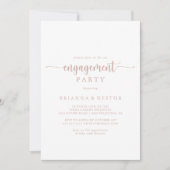Roos Gold Calligraphy Engagement Party Kaart (Voorkant)