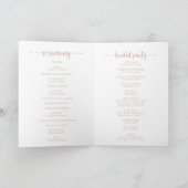 Roos Gold Calligraphy Folded Wedding Program Programma (Binnen)