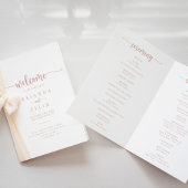 Roos Gold Calligraphy Folded Wedding Program Programma